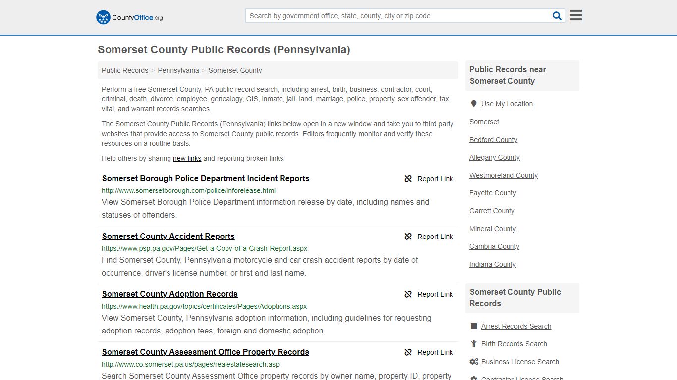 Public Records - Somerset County, PA (Business, Criminal ...