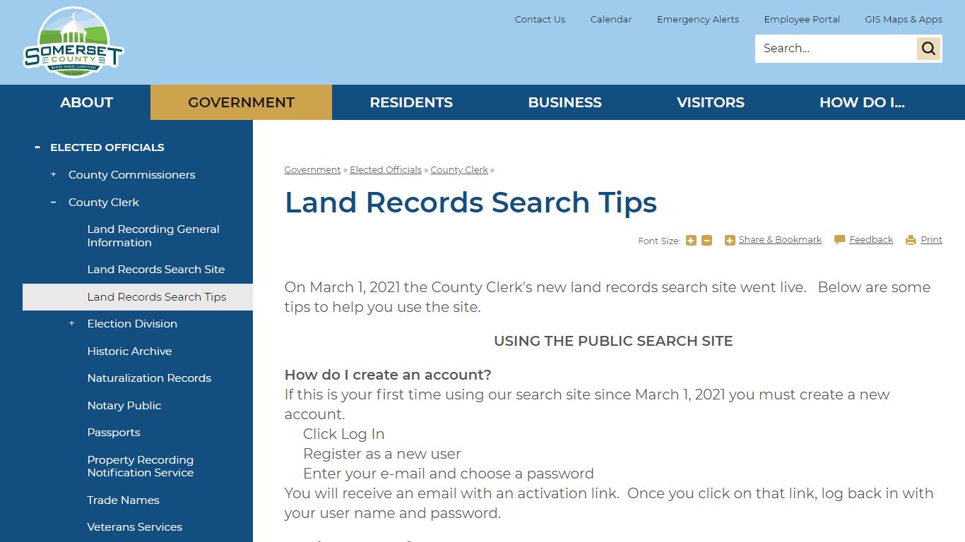 Land Records Search Tips | Somerset County